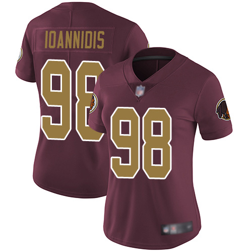 Washington Redskins Limited Burgundy Red Women Matt Ioannidis Alternate Jersey NFL Football #98 80th->women nfl jersey->Women Jersey